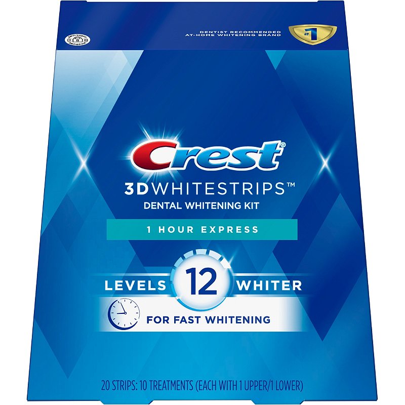 Pomačkaný obal - Bělící pásky Crest 3D White 1-hour Express [-120 Kč]