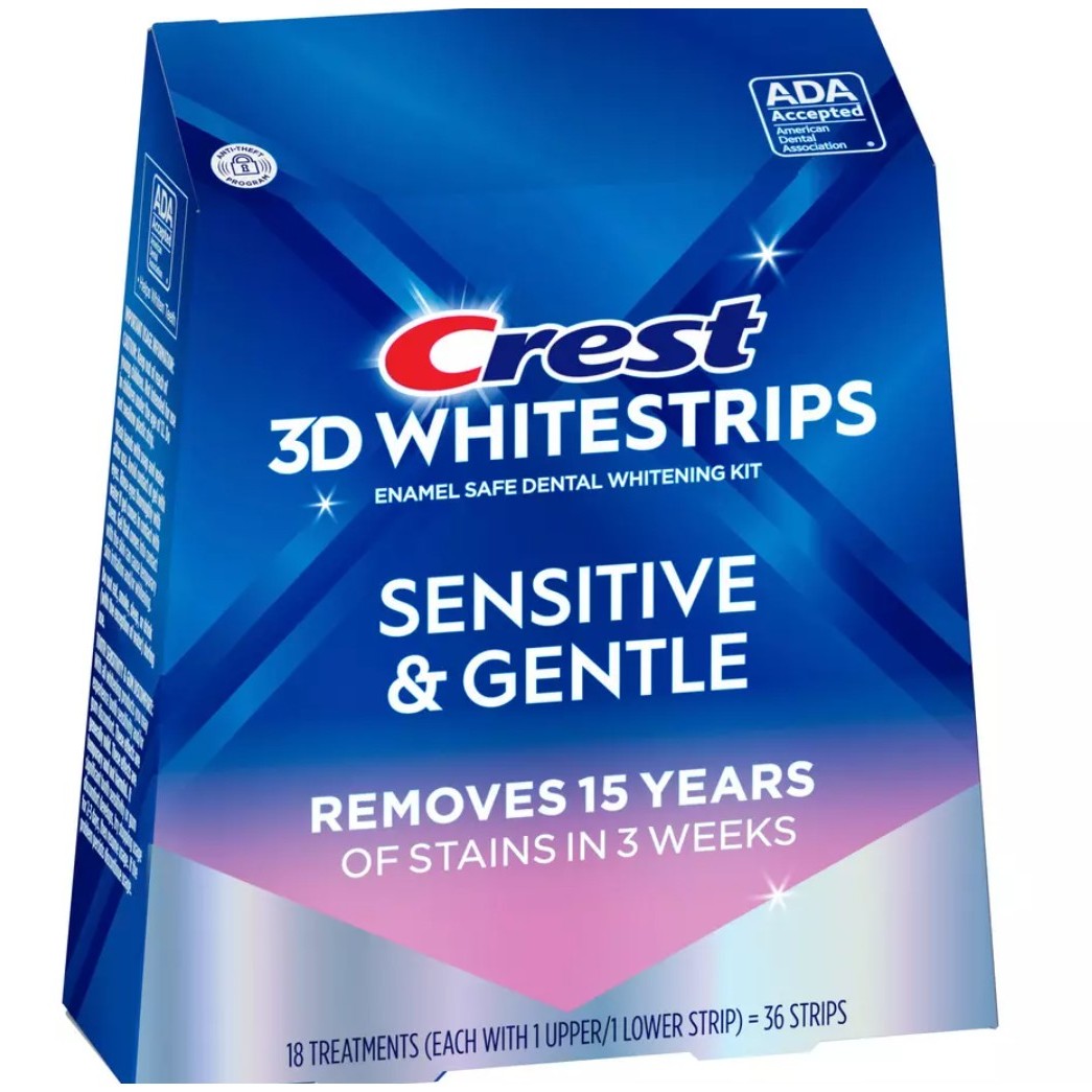 Bělicí pásky na citlivé zuby Crest Whitestrips SENSITIVE & GENTLE