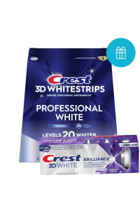Bělicí pásky PROFESSIONAL WHITE + zubní pasta BRILLIANCE Luminous PURPLE