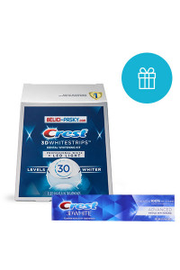 Bělicí pásky PROFESSIONAL White + LED LIGHT + zubní pasta ADVANCED TRIPLE WHITENING