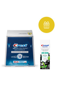 Bělicí pásky Crest 3D White Professional Effects + zubní pasta CHARCOAL Tea Tree Oil