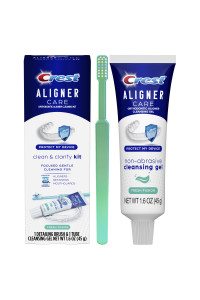 Čisticí gel a kartáček na zubní protézy, strojky Invisalign a retainery Crest Aligner Care Clean & Clarify Kit