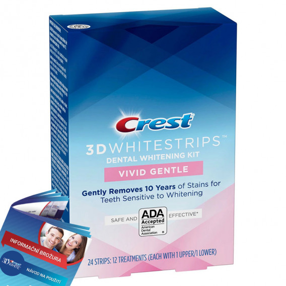 Bělicí pásky Crest 3D VIVID GENTLE - na citlivé zuby