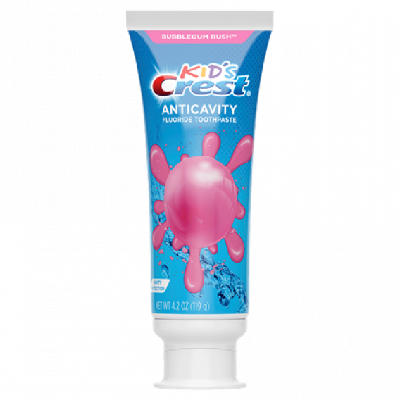 Zubní pasta pro děti Crest Kid's Bubblegum Rush se žvýkačkovou příchutí tuba