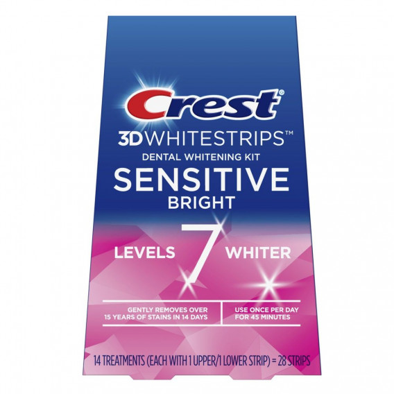 Bělící pásky na citlivé zuby Crest 3D Whitestrips SENSITIVE Bright