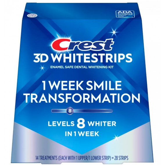 Bělicí pásky Crest 3D Whitestrips 1 WEEK SMILE TRANSFORMATION